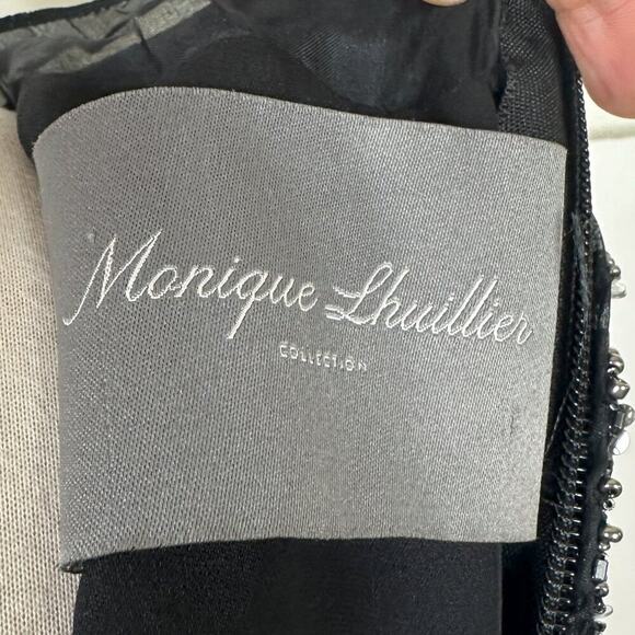 Monique Lhuillier Fall 2014 Black Beaded Sequin Mini Dress – Size 4 - Picture 7 of 11